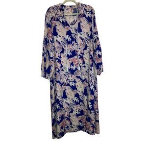 No Brand Blue And Pink Boho Maxi Dress With Tassels Size 1X